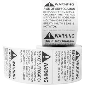 Innovative Haus 2 Rolls x 500 Labels (1,000 Total) Risk of Suffocation Warning Keep Away from Children 2" x 2" Stickers, Self Adhesive Sticker Reduce Hazard. Plastic Polybags Shipment