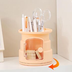 حامل قلم رصاص للمكتب من GIB، يدور 360 درجة مع فتحة أمامية لمنظمات الأقلام المكتبية لتخزين سطح المكتب ومستلزمات القرطاسية ووعاء الأكواب للمكتب والمدرسة والمنزل، برتقالي in Kuwait