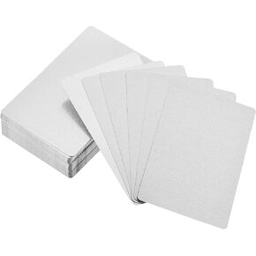 PATIKIL 200 Pack Sublimation Metal Business Cards Blank, 0.21mm Thick 3.4x2.1 Inch Aluminum Printable Name Card for Custom DIY Print, Silver