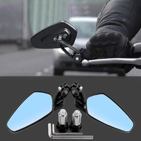 Sporacingrts 7/8" 22mm Motorcycle C-N-C Bar End Rear View Mirrors for GROM MSX-125 CB500F / Kawasaki Z750 /ER-6F / ER-6N / Ya-maha MT-01 / MT-03 / TDM-900 / FZ1 / FZ6 / Suzuki GS-F1250 / GS-F600