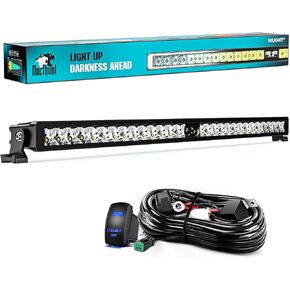 شريط إضاءة LED Nilight مقاس 8 بوصة 5LED بقعة صف واحد LED ضوء ضباب بدون رؤية ليلية على الطرق الوعرة مع مجموعة أدوات تسخير الأسلاك بمفتاح الروك 18AWG لقيادة الضوء على شاحنة ATV UTV، ضمان 3 سنوات in Saudi Arabia