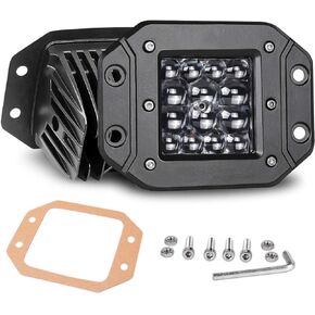 Flush Mount LED Pods Amber, Nirider 2PCS 84W Bumper Lights 5 Inch Spot Beam Driving Lights Amber Fog Lights LED Light Bar Flush LED Work Light Off Road Lights for Truck SUV ATV UTV Boat