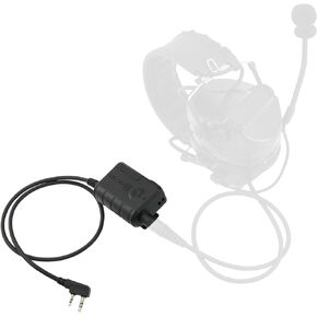 Tactical Headset Extension Cable PTT Adapter 7.0mm Plug with Bluetooth for COMTAC, AMP,Sordin etc. Series headsets,for Kenwood, Baofeng Walkie Talkies (Black)