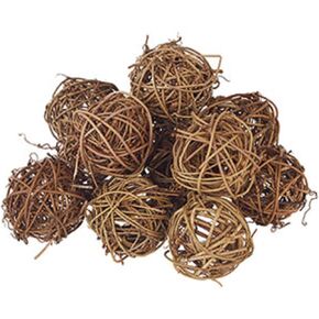 The Country House Collection Small Grapevine Balls, Set of 12, Brown