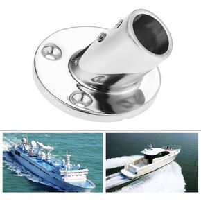 Heavy Duty 60 Degree 7/8 inch Round Base, Marine Stainless Steel Boat Hand Rail Fitting for Rowing Boats Yachts