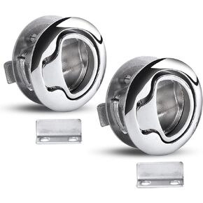 2Pcs Durable Flush Boat Hatch Stainless Steel Flush Pull Latch Lift Ring Handle Marine Locker