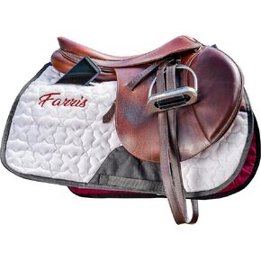Horse Saddle Pad, Horse Blanket, with Safe Storage Pocket, Anti Slip Top, and a Girth Protector