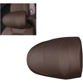 SANRILY 2 Pack Premium Leather Memory Foam Car Neck Pillow Universal Neck Support Pillow for Driver or Front Passenger Seat and Home Adjustable Car Headrest Pillow Red