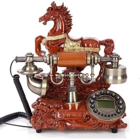 TelPal Push Dial Telephone Modern Stylish Landline Phones, Corded Phone with A Horse Design for Home and Decor, Best Home Gift