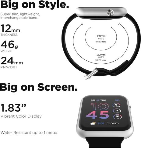 ساعة ذكية iTouch Air 4 - متتبع اللياقة البدنية، مراقب معدل ضربات القلب، وجه ساعة قابل للتخصيص - متتبع النشاط والسعرات الحرارية - أكثر من 100 وضع رياضي - اتصال بلوتوث in Kuwait