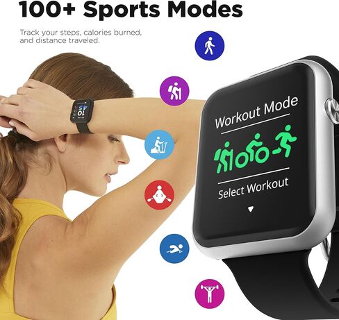 ساعة ذكية iTouch Air 4 - متتبع اللياقة البدنية، مراقب معدل ضربات القلب، وجه ساعة قابل للتخصيص - متتبع النشاط والسعرات الحرارية - أكثر من 100 وضع رياضي - اتصال بلوتوث in Kuwait