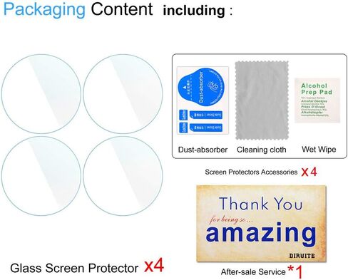 Suoman 4-Pack for Samsung Galaxy Watch 3 45mm Screen Protector, Tempered Glass Screen Protector for Galaxy Watch 3 45mm (2020)[Anti-Scratch] [2.5D 9H Hardness] in Saudi Arabia