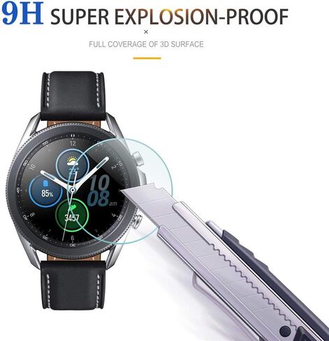 Suoman 4-Pack for Samsung Galaxy Watch 3 45mm Screen Protector, Tempered Glass Screen Protector for Galaxy Watch 3 45mm (2020)[Anti-Scratch] [2.5D 9H Hardness] in Saudi Arabia