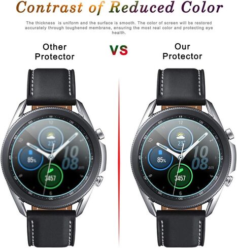 Suoman 4-Pack for Samsung Galaxy Watch 3 45mm Screen Protector, Tempered Glass Screen Protector for Galaxy Watch 3 45mm (2020)[Anti-Scratch] [2.5D 9H Hardness] in Saudi Arabia
