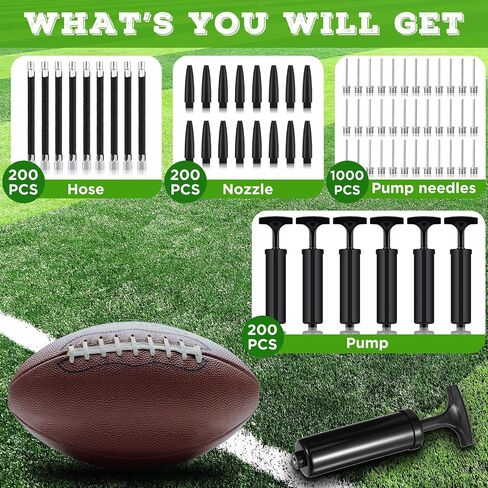 Jutom 200 Sets Portable Ball Pump Kit Include Needle Nozzle Extension Hose Hand Air Ball Pump Inflation Kit for Sports Ball Balloon Basketball Soccer Christmas Child Shoe Boxes Operation Christmas in Saudi Arabia