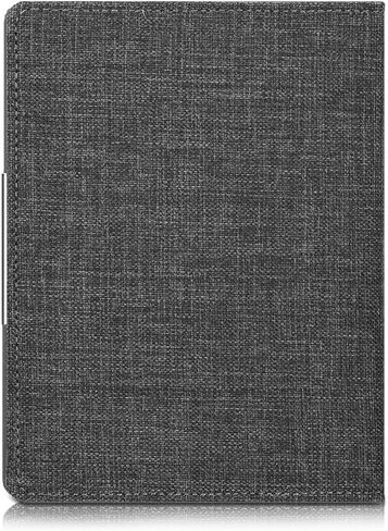 kwmobile Case Compatible with Kobo Glo HD/Touch 2.0 - Book Style Fabric e-Reader Cover Flip Folio Case - Dark Grey in Saudi Arabia