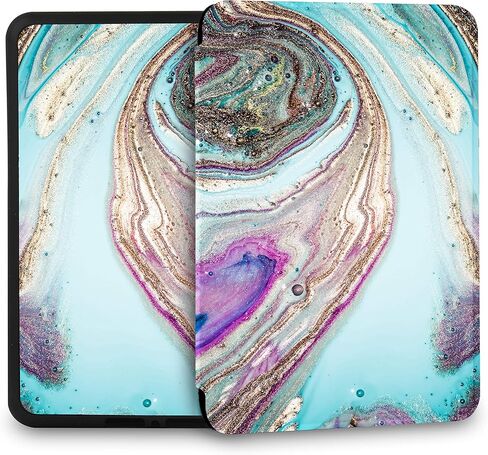 Case for All-New Kindle (10th Generation-2019 Release Only), Ultra Lightweight Premium PU Leather Shell Cover with Auto Wake/Sleep, NOT Fit Kindle Paperwhite 10th Gen 2018(Lake Blue Marble) in Saudi Arabia