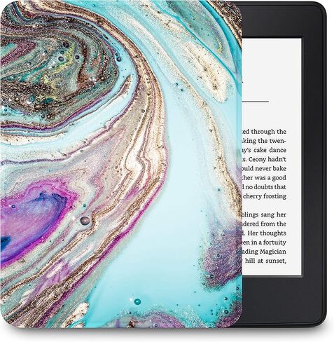 Case for All-New Kindle (10th Generation-2019 Release Only), Ultra Lightweight Premium PU Leather Shell Cover with Auto Wake/Sleep, NOT Fit Kindle Paperwhite 10th Gen 2018(Lake Blue Marble) in Saudi Arabia
