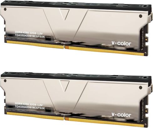 V-Color Skywalker Plus DDR4 64GB (32GBx2) 4266MHz (PC4-34100) CL19 Gaming Desktop Ram Memory Hynix IC Dual Rank 1.5V - Silver (TO432G42D819CSPSXK) in Saudi Arabia