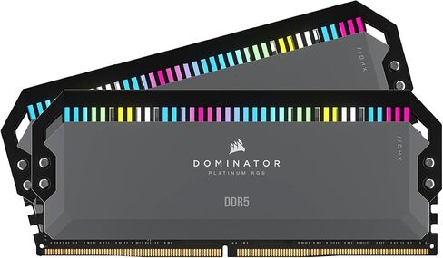 CORSAIR DOMINATOR PLATINUM RGB DDR5 RAM 64GB (2x32GB) 5600MHz CL40 AMD EXPO iCUE Compatible Computer Memory - Gray (CMT64GX5M2B5600Z40K) in Saudi Arabia