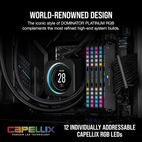CORSAIR DOMINATOR PLATINUM RGB DDR5 RAM 64GB (2x32GB) 5600MHz CL40 AMD EXPO iCUE Compatible Computer Memory - Gray (CMT64GX5M2B5600Z40K) in Saudi Arabia