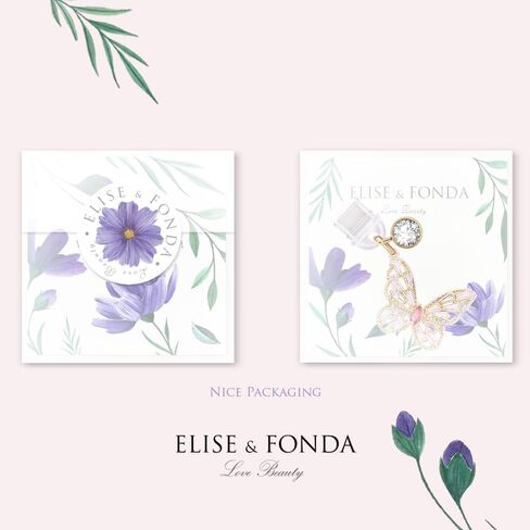 ELISE & FONDA TP334 Type-C USB Charging Port Anti Dust Plug Little Crystal Butterfly Cell Phone Charm for Samsung/Huawei/OnePlus/Xiaomi/oppo Android Phones (Pink) in Saudi Arabia