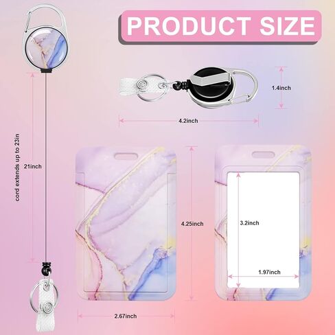 3 عبوات من حامل شارات الخدمة الشاقة مع بكرة قابلة للسحب، وبطاقة تعريف اسم العامل، ومشبك حلقة تسلق، وغطاء واقي للبطاقات العمودية للمكتب الرئيسي، والطبيب، والممرضة، ومدرس الطالب الطبي (3 قطع رخامية) in Kuwait