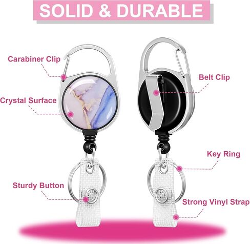 3 عبوات من حامل شارات الخدمة الشاقة مع بكرة قابلة للسحب، وبطاقة تعريف اسم العامل، ومشبك حلقة تسلق، وغطاء واقي للبطاقات العمودية للمكتب الرئيسي، والطبيب، والممرضة، ومدرس الطالب الطبي (3 قطع رخامية) in Kuwait