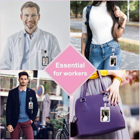 3 عبوات من حامل شارات الخدمة الشاقة مع بكرة قابلة للسحب، وبطاقة تعريف اسم العامل، ومشبك حلقة تسلق، وغطاء واقي للبطاقات العمودية للمكتب الرئيسي، والطبيب، والممرضة، ومدرس الطالب الطبي (3 قطع رخامية) in Kuwait