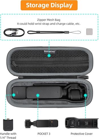 حقيبة حمل منظمة، حافظة صلبة لتخزين Dji Osmo Pocket 3 / ملحقات جهاز Creator Combo حماية كاملة ضد الصدمات (جراب كبير) in Kuwait