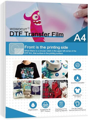فيلم نقل DTF مقاس A3 (11.7 بوصة × 16.5 بوصة) 50 ورقة، ورق نقل حراري PET غير لامع مزدوج الجانب لطباعة DTF المباشرة على منسوجات القمصان، لطابعة Epson Inkject in Saudi Arabia