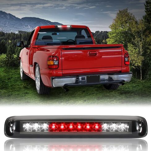 3rd Third Brake Light LED Compatible with 1999-2006 Chevrolet Silverado 1500 2500 3500 & HD Classic High Mount Stop Third Center Cargo Rear Brake Light Bar Taillight (Black Smoke) in Kuwait