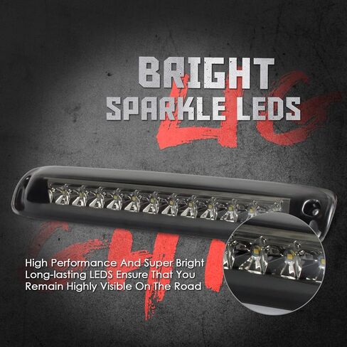 3rd Third Brake Light LED Compatible with 1999-2006 Chevrolet Silverado 1500 2500 3500 & HD Classic High Mount Stop Third Center Cargo Rear Brake Light Bar Taillight (Black Smoke) in Kuwait