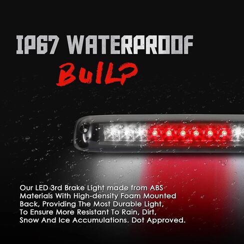 3rd Third Brake Light LED Compatible with 1999-2006 Chevrolet Silverado 1500 2500 3500 & HD Classic High Mount Stop Third Center Cargo Rear Brake Light Bar Taillight (Black Smoke) in Kuwait
