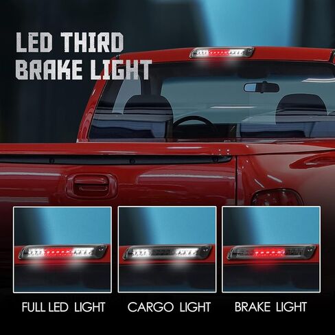 3rd Third Brake Light LED Compatible with 1999-2006 Chevrolet Silverado 1500 2500 3500 & HD Classic High Mount Stop Third Center Cargo Rear Brake Light Bar Taillight (Black Smoke) in Kuwait