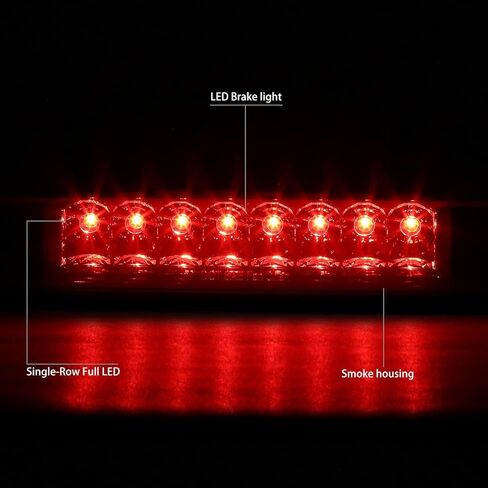 DNA MOTORING 3BL-TTAC95-LED-BK-SM Black Housing LED Third Tail Brake Light [Compatible with 95-17 Tacoma] in Kuwait