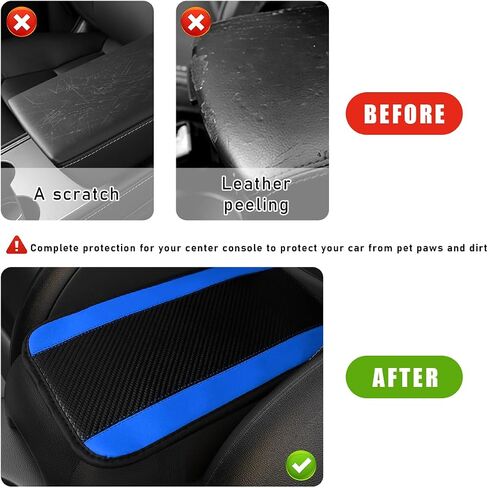 Car Center Console Pad, PU Leather Auto Armrest Seat Box Cover Protector, Comfortable Arm Rest Storage Box Mat for Vehicle Interior Protection, Universal Car Accessories (Beige) in Saudi Arabia