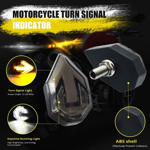 Motorcycle Turn Signal LED Lights 21 SMD LEDs Arrow Amber Bilnker & Blue DRL Brake LED Indicator Waterproof for Yamaha Suzuki Kawasaki Motorbike.2-Pack.(Blue/Amber) in Kuwait
