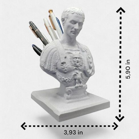 Julius Caesar Ides of March Pen - حامل أقلام الرصاص لمنظمي وملحقات مكتب تمثال يوليوس قيصر - أفكار حامل أقلام الرصاص لشهر مارس - حامل أقلام الرصاص لمنظمي مكتب المعلم المكتبي in Saudi Arabia