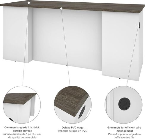 غلاف مكتبي Bestar Norma 71W باللون الأسود والرمادي اللحاء in Kuwait