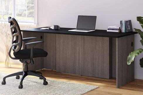 Bestar Norma 71W Desk Shell in Black & bark Gray in Saudi Arabia