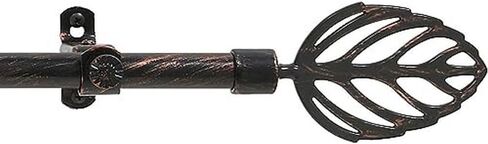 Achim Home Furnishings Leaf Metallo Curtain Rod with Finials, Extends 48 86-Inch, 48 inches to 86 inches,RDMLFBC486 in Saudi Arabia
