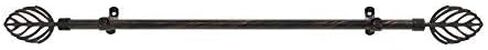 Achim Home Furnishings Leaf Metallo Curtain Rod with Finials, Extends 48 86-Inch, 48 inches to 86 inches,RDMLFBC486 in Saudi Arabia