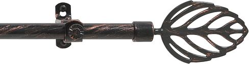 Achim Home Furnishings Leaf Metallo Curtain Rod with Finials, Extends 48 86-Inch, 48 inches to 86 inches,RDMLFBC486 in Saudi Arabia