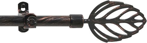 Achim Home Furnishings Leaf Metallo Curtain Rod with Finials, Extends 48 86-Inch, 48 inches to 86 inches,RDMLFBC486 in Saudi Arabia