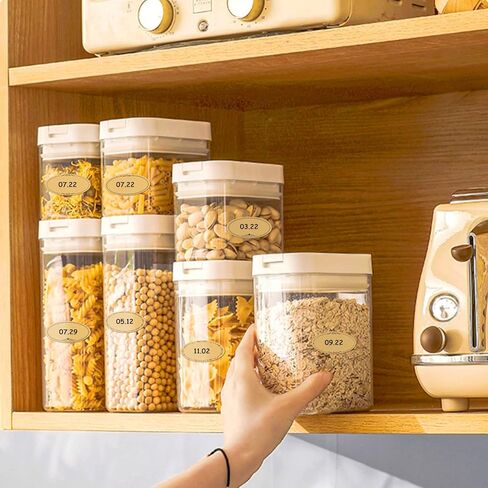 600 PCS Natural Kraft Jar Canning Labels, 1.2" x 2.4" Self Adhesive Mason Jar Labels for Food Containers Water Bottles Spice Kitchen Pantry Restaurant Storage Organization in Saudi Arabia