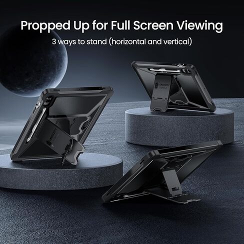 ZtotopCases for Samsung Galaxy Tab S9 FE Plus/S9 Plus 5G Case 12.4 Inch, Built-in Screen Protector/S Pen Holder/Kickstand, Full-Body Dual Layer Shockproof Protective Cover for Tablet S9 FE+/S9+, Black in Kuwait