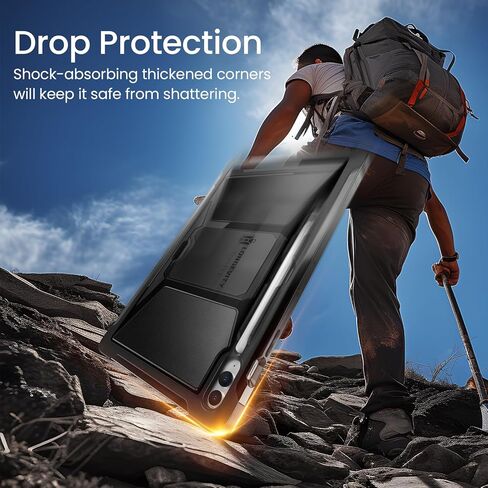 ZtotopCases for Samsung Galaxy Tab S9 FE Plus/S9 Plus 5G Case 12.4 Inch, Built-in Screen Protector/S Pen Holder/Kickstand, Full-Body Dual Layer Shockproof Protective Cover for Tablet S9 FE+/S9+, Black in Kuwait