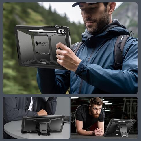 ZtotopCases for Samsung Galaxy Tab S9 FE Plus/S9 Plus 5G Case 12.4 Inch, Built-in Screen Protector/S Pen Holder/Kickstand, Full-Body Dual Layer Shockproof Protective Cover for Tablet S9 FE+/S9+, Black in Kuwait