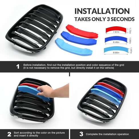 زخارف شبكية قياسية متوافقة مع 2018-2021 BMW X3 G01 و2019-2021 X4 G02 (غير مناسبة لـ X3 M، X4 M) ملحقات لشريط شبكة الكلى (7 حزم) in Kuwait